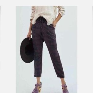 Anthropologie Jacquie Plum Button Fly Jogger Pants Size Small
